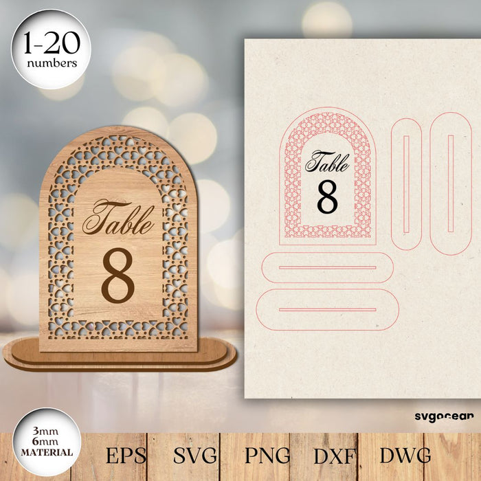 Rattan Arch Table Numbers SVG - Svg Ocean