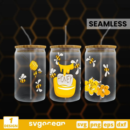 Honey Can Glass Wrap SVG - Svg Ocean