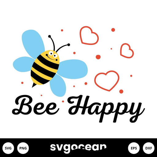 Bee Happy Svg - Svg Ocean