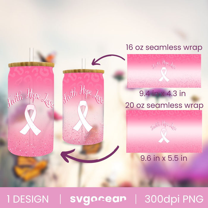 Breast Cancer Can Glass - Svg Ocean