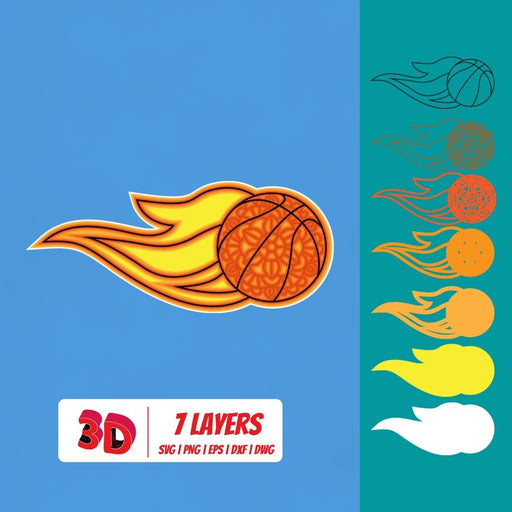 Basketball 3 3D Layered SVG Cut File - Svg Ocean
