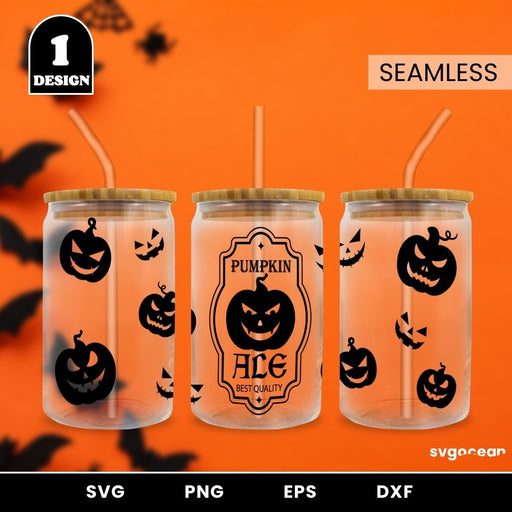 Free Pumpkin Can Glass SVG - Svg Ocean