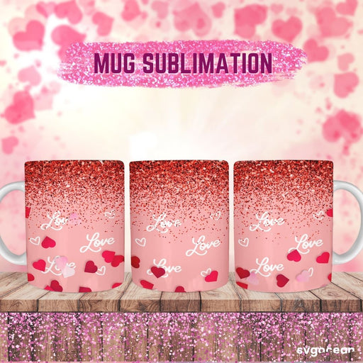 Hearts Mug Sublimation Valentine's Day - svgocean svf