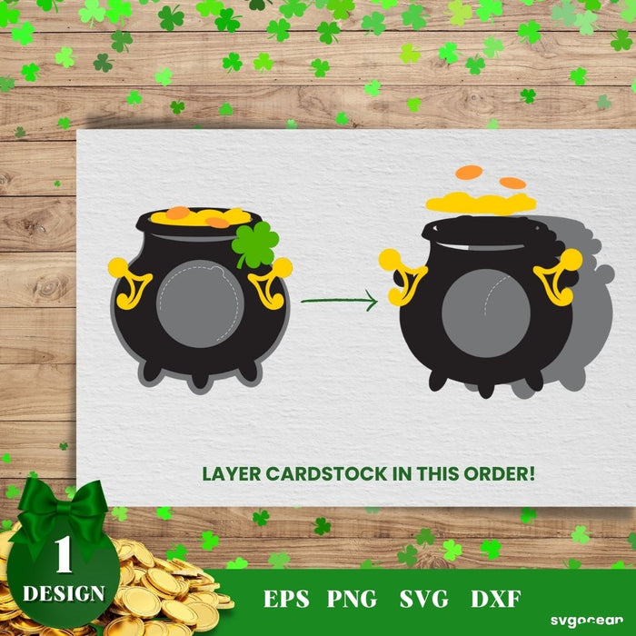 St Patrick's Day Pot of Gold Candy Dome SVG - svgocean