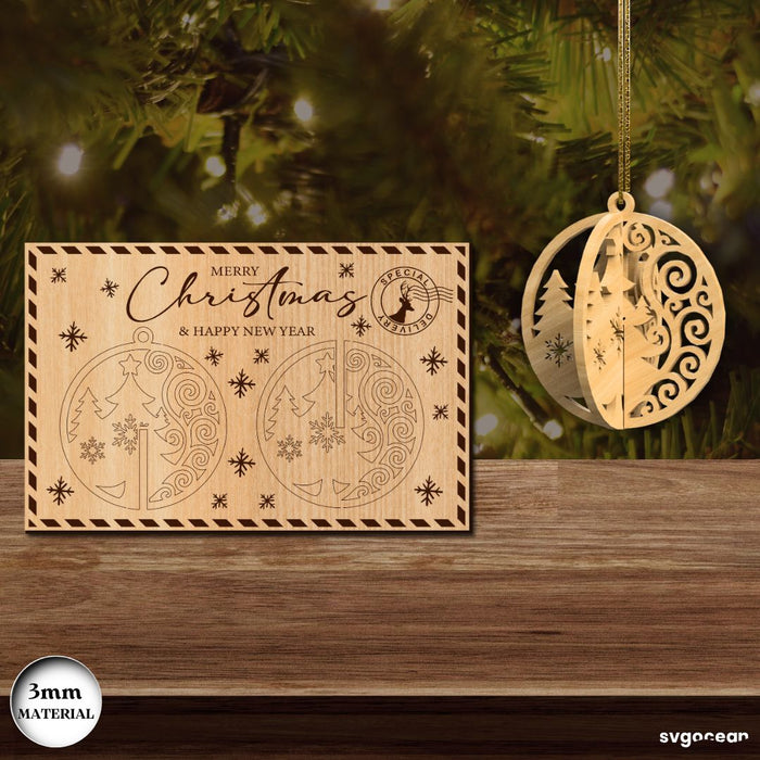 3D Christmas Cards Ornament SVG Bundle - Svg Ocean