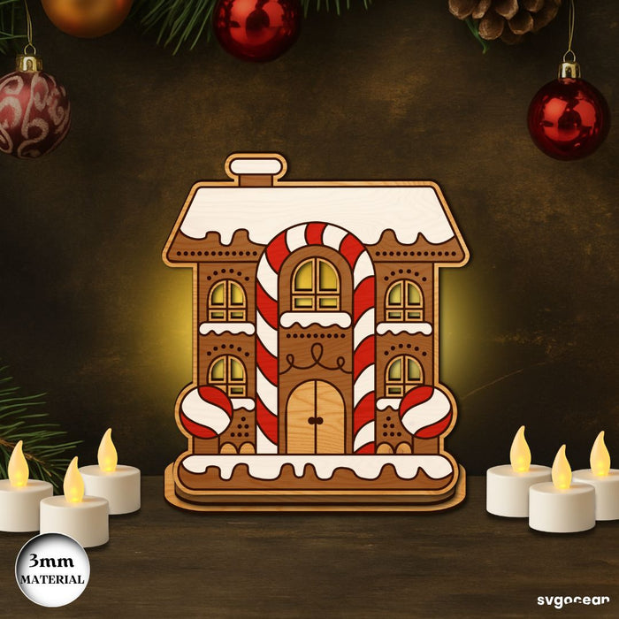 Gingerbread House Candle Holders Bundle - Svg Ocean