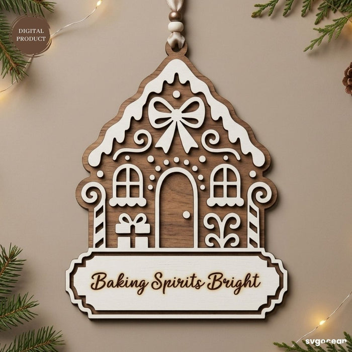 Gingerbread Houses Ornament SVG Bundle - Svg Ocean