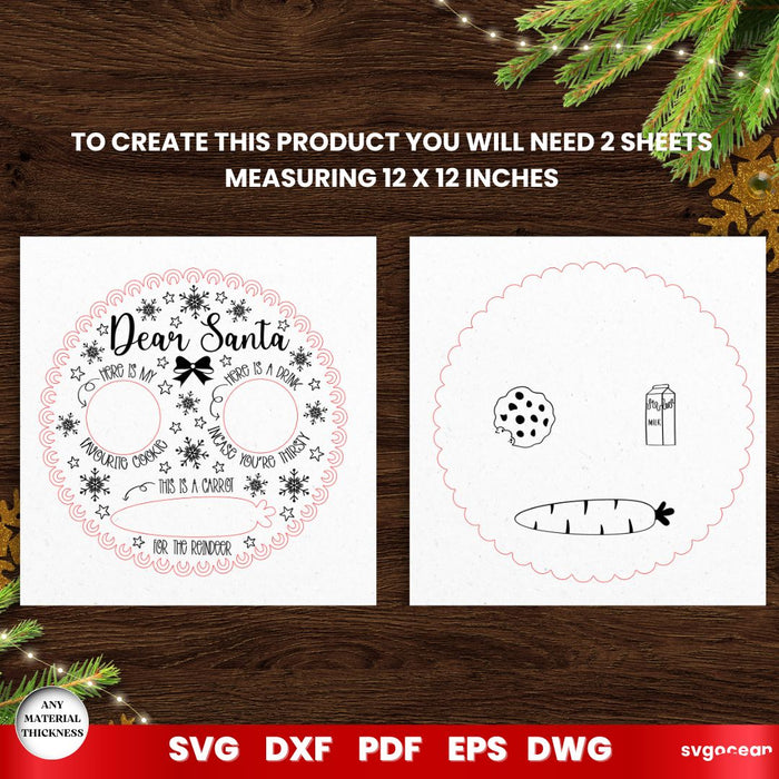 Santa Treat Tray Laser Cut - Svg Ocean