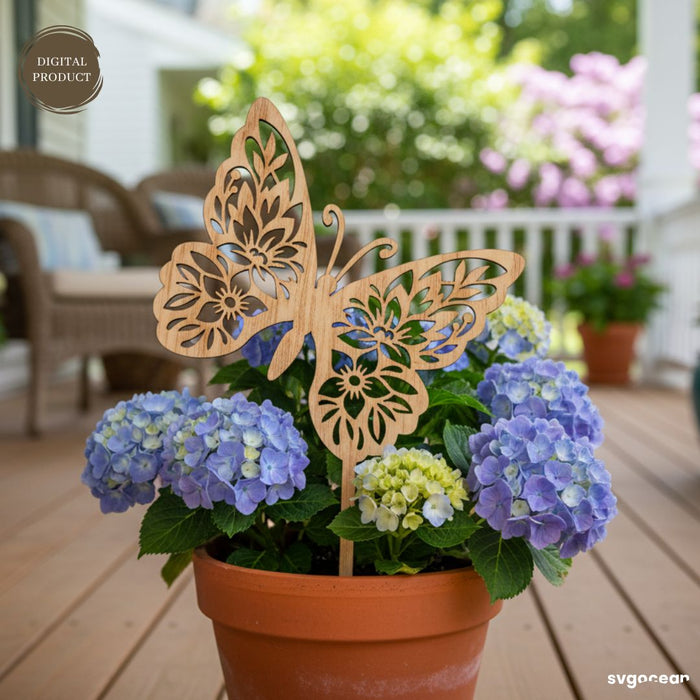 Butterflies Garden Stakes SVG Bundle - Svg Ocean