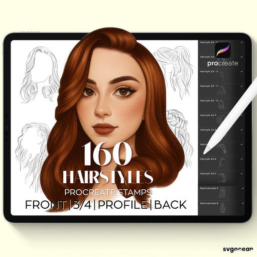 Hairstyles Procreate Stamps - Svg Ocean
