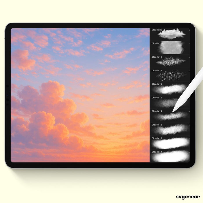 Cloud Procreate Brushes - Svg Ocean
