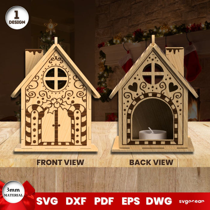 Gingerbread Christmas Houses Laser Cut - Svg Ocean