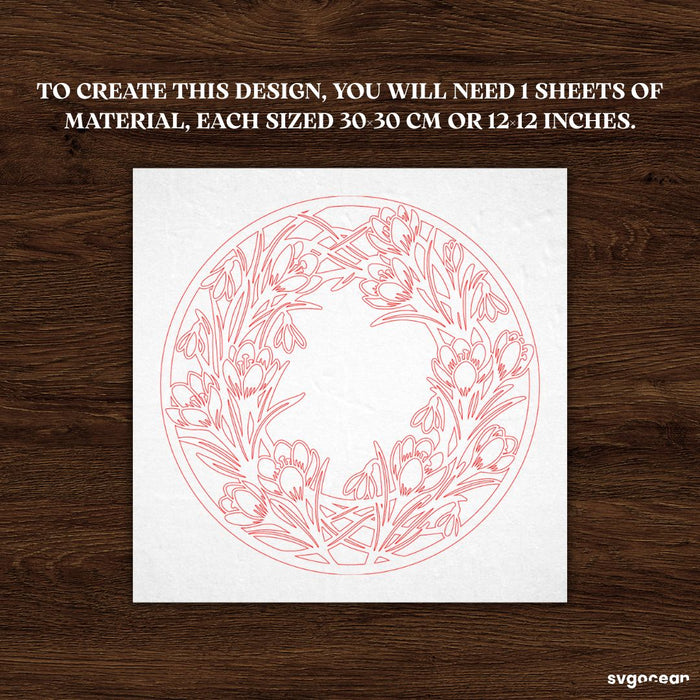 Floral Wreath Door Sign SVG Bundle - Svg Ocean