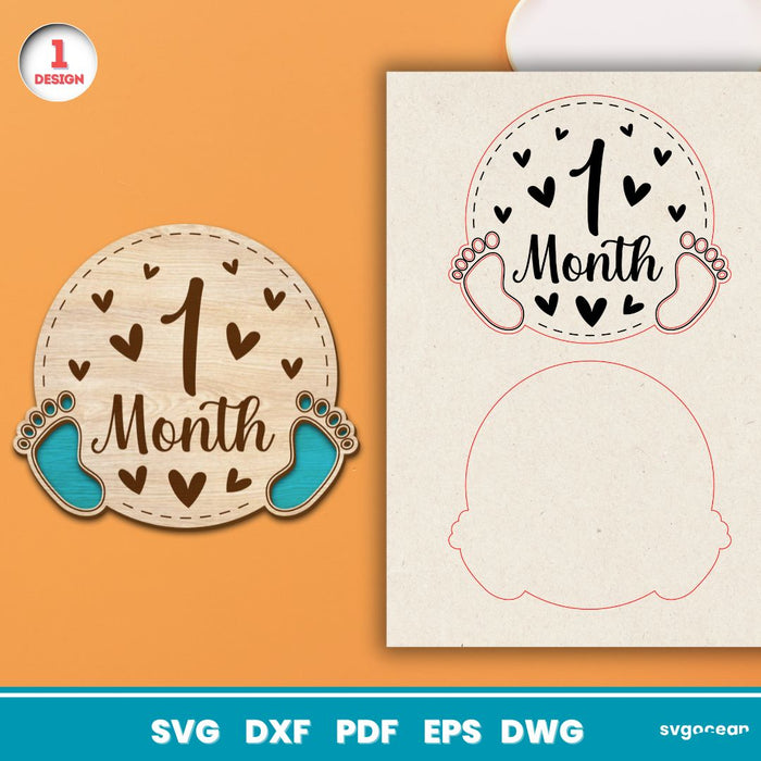 Baby Milestone Cards Laser Cut Bundle - Svg Ocean