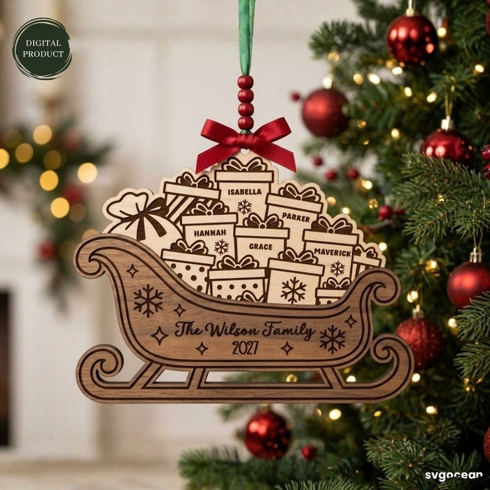 Santa Sleigh Ornaments SVG Bundle - Svg Ocean