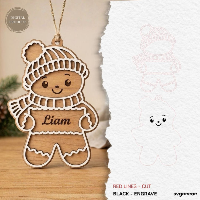 Personalized Gingerbread Ornament SVG Bundle - Svg Ocean