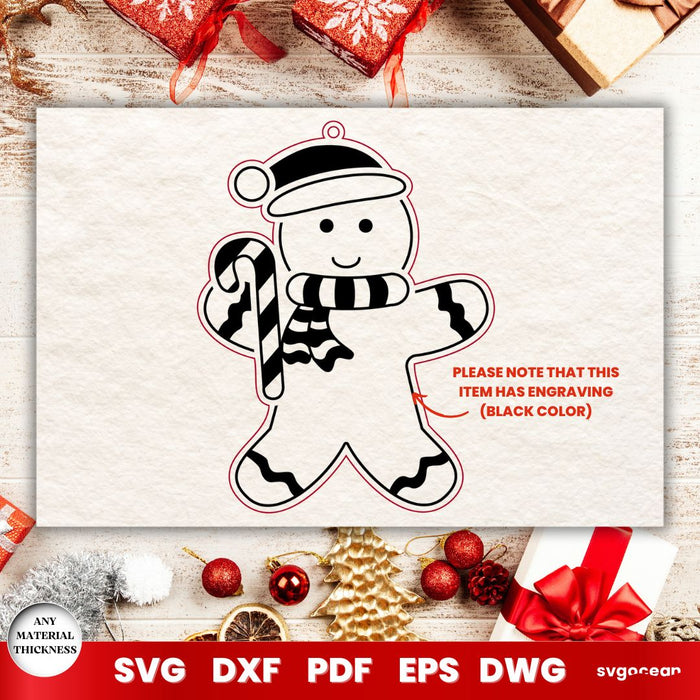 Gingerbread Man Christmas Ornaments - Svg Ocean