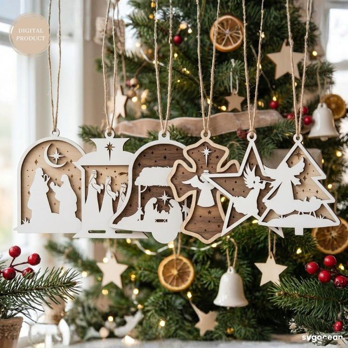 Nativity Scene Ornaments SVG Bundle - Svg Ocean