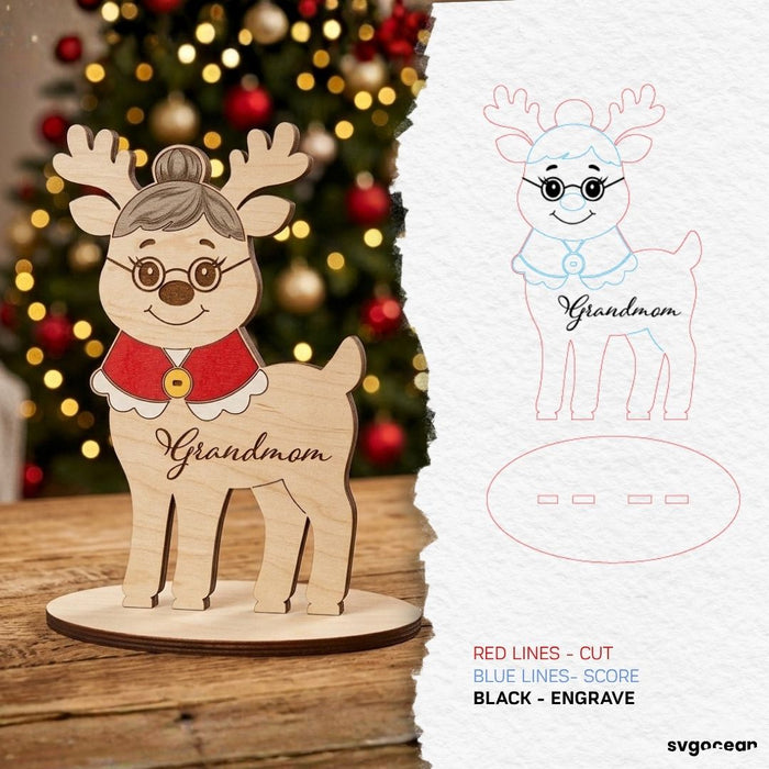 Christmas Reindeer Family SVG Bundle - Svg Ocean