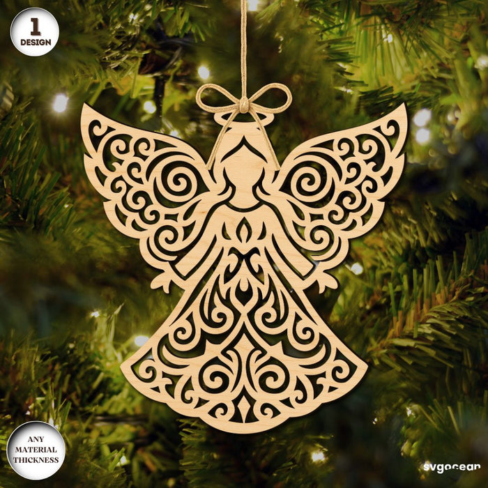 Christmas Angels Ornament Bundle - Svg Ocean