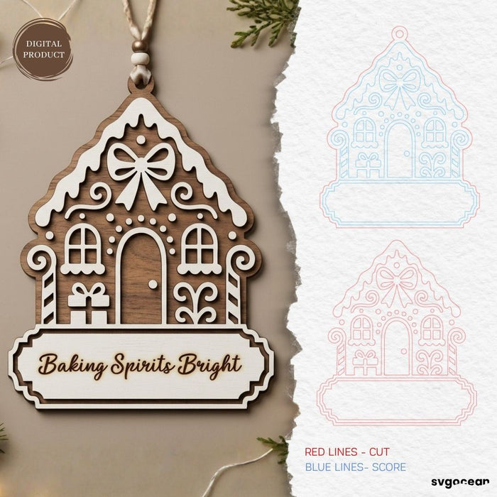 Gingerbread Houses Ornament SVG Bundle - Svg Ocean