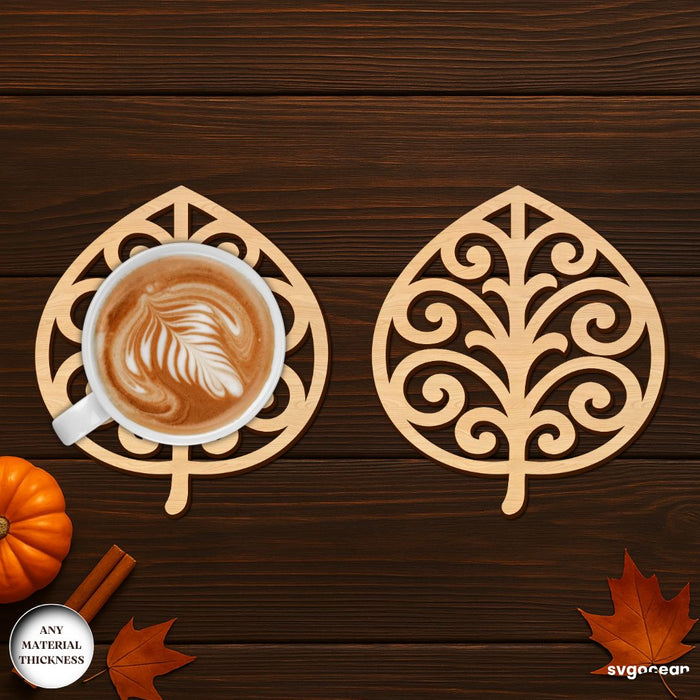 Autumn Leaves Coasters SVG Bundle - SvgOcean