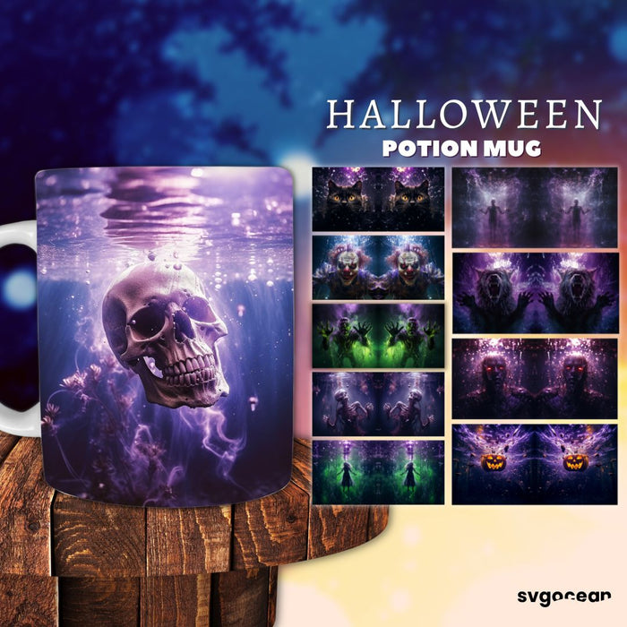 Horror Halloween Mug Wrap Bundle - Svg Ocean