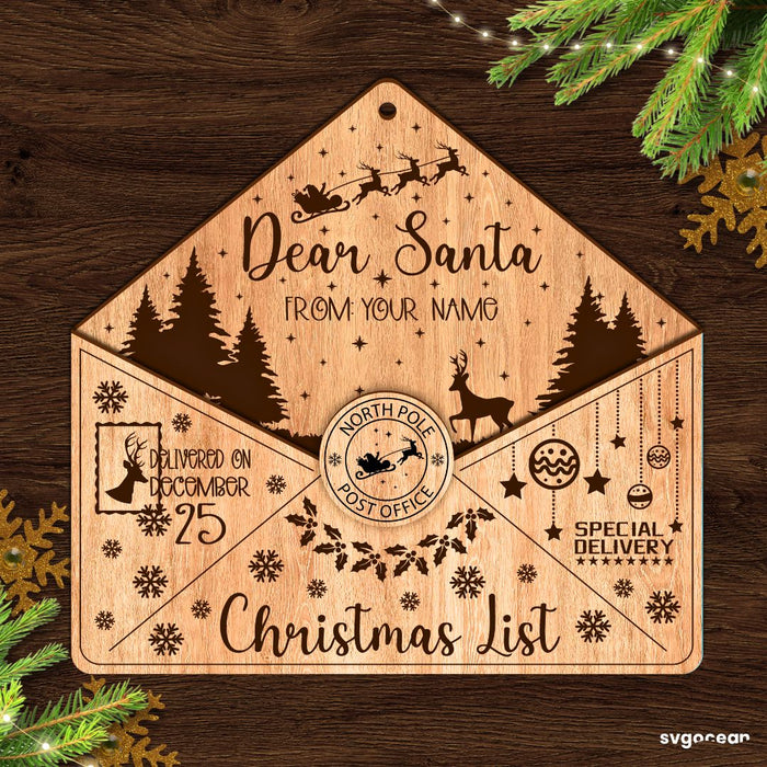 Dear Santa Letter Envelope Laser Cut - Svg Ocean