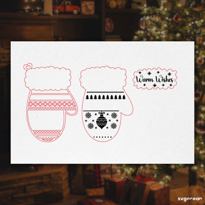 Christmas Mitten Ornaments SVG Bundle - Svg Ocean