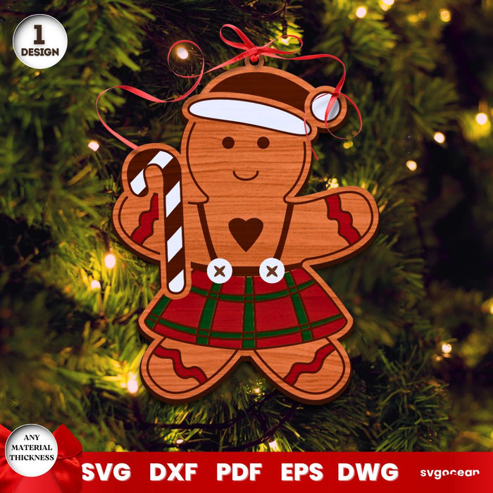 Gingerbread Man Christmas Ornaments - Svg Ocean