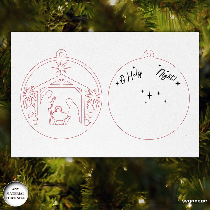 Round Nativity Ornaments Laser Cu - Svg Oceant