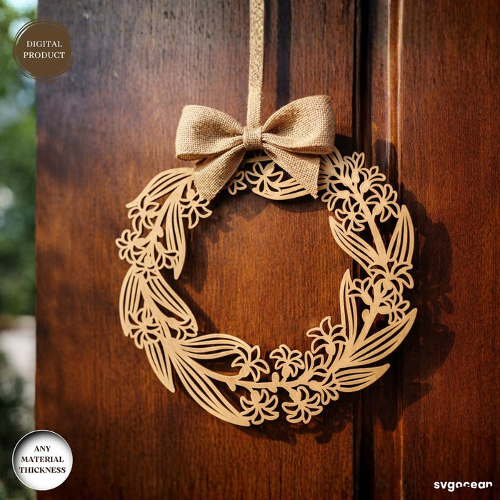 Floral Wreath Door Sign SVG Bundle - Svg Ocean