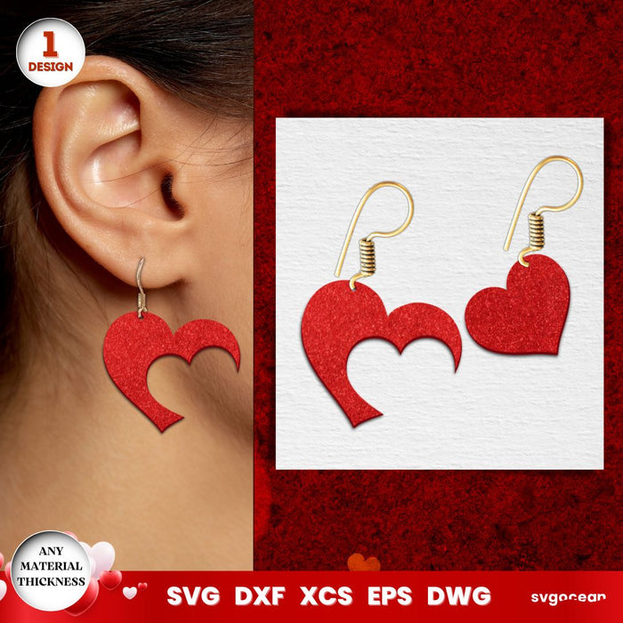 Valentine's Hearts Earrings Laser Cut - Svg Ocean