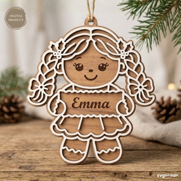 Personalized Gingerbread Ornament SVG Bundle - Svg Ocean