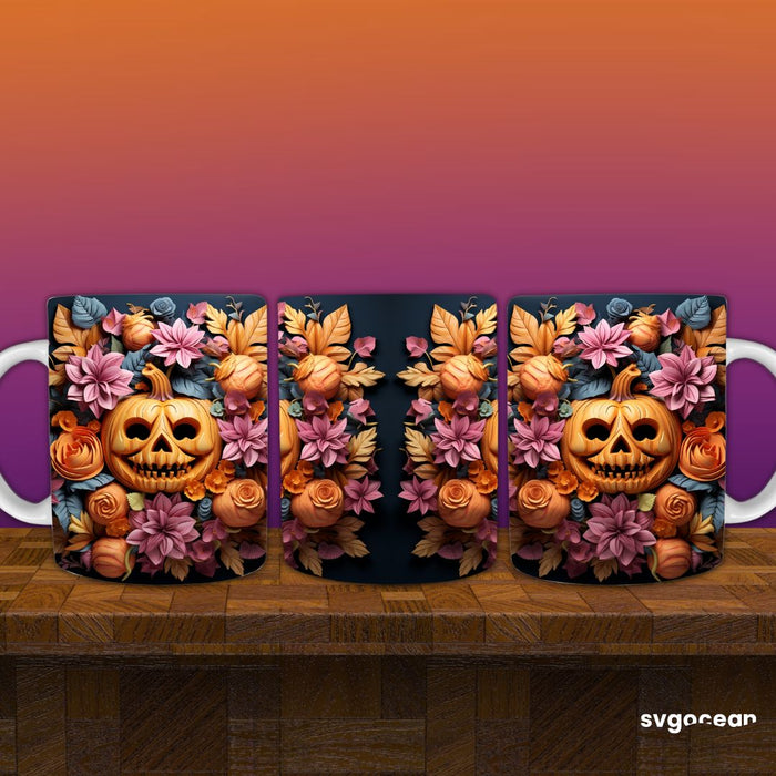 Spooky Pumpkins Halloween Mug Wrap - Svg Ocean 