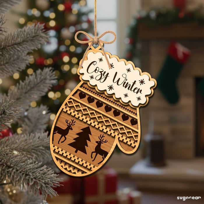 Christmas Mitten Ornaments SVG Bundle - Svg Ocean