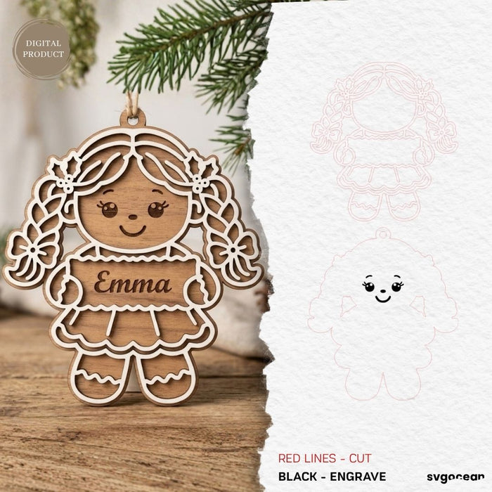 Personalized Gingerbread Ornament SVG Bundle - Svg Ocean