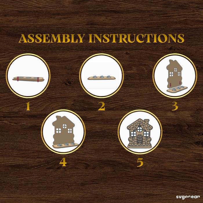 Gingerbread House Candle Holders Bundle - Svg Ocean