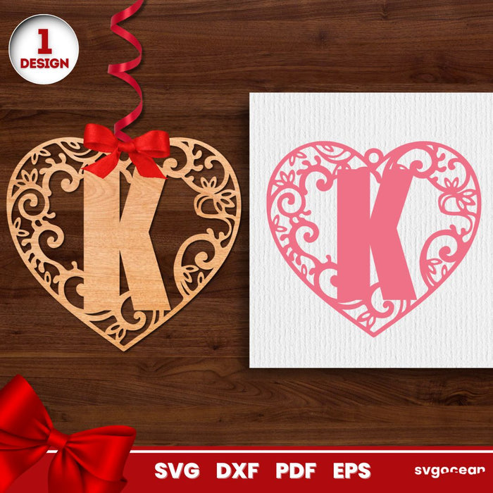 Hearts Alphabet Gift Tags - SVG Ocean