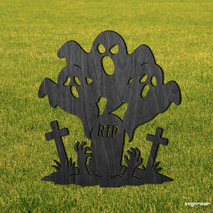 Ghost Garden Stake Laser Cut - Svg Ocean
