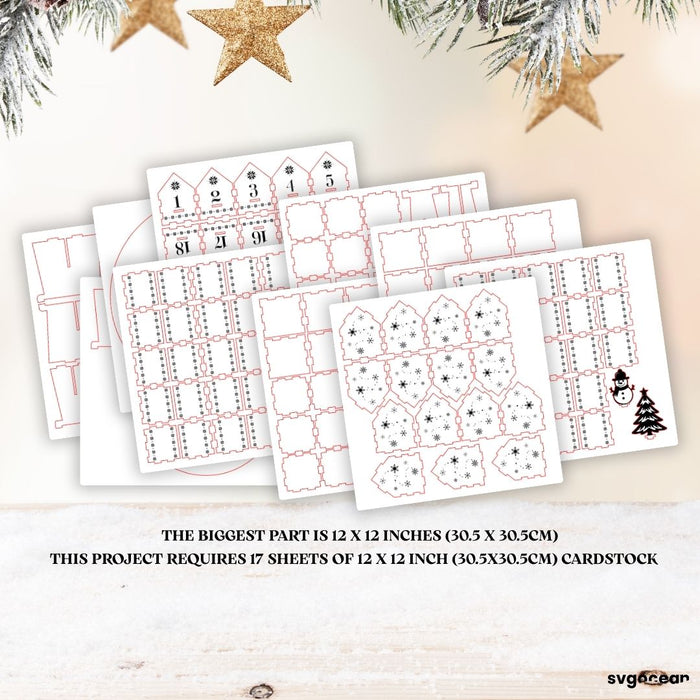 Christmas Advent Calendar Village SVG - Svg Ocean