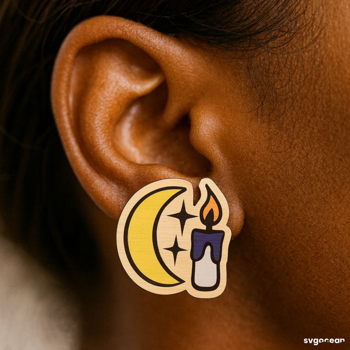 Halloween Stud Earrings Laser Cut - Svg Ocean