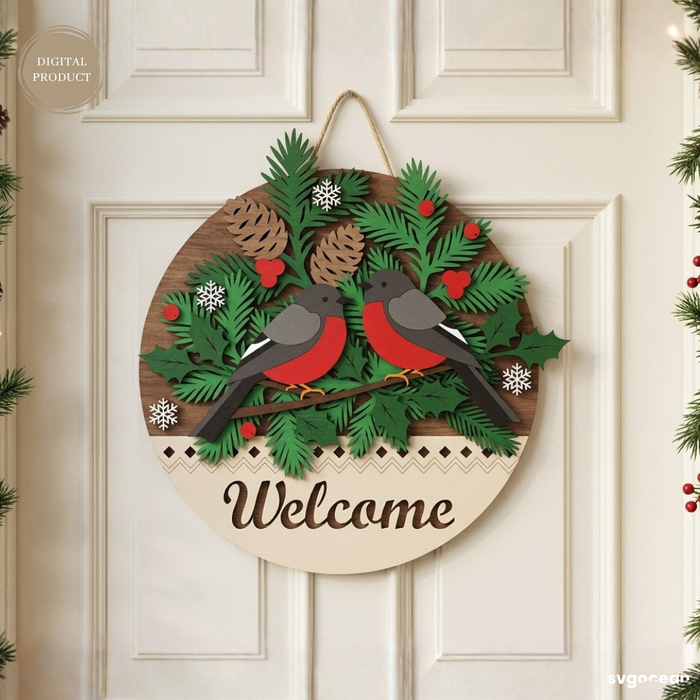 Christmas Welcome Door Hanger SVG Bundle