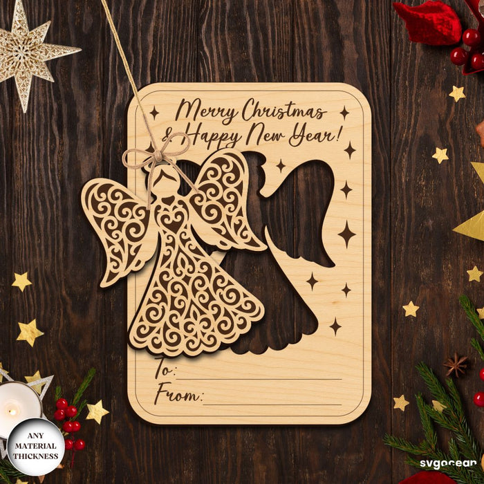 Christmas Card Angel Ornament Bundle - Svg Ocean