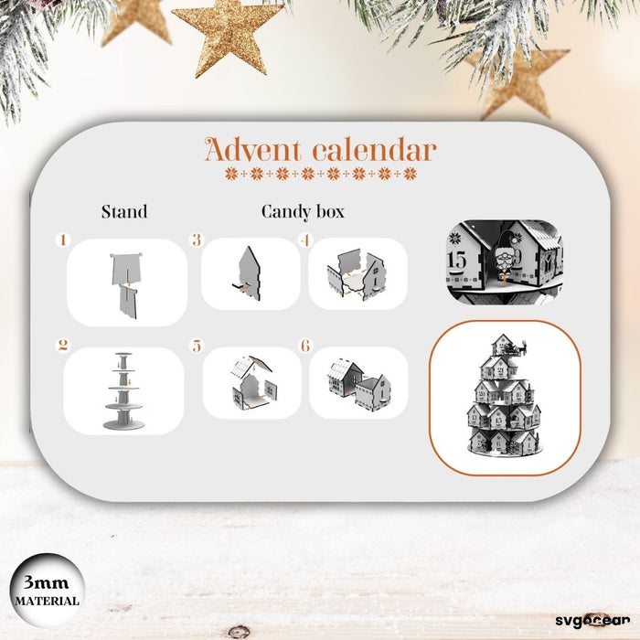 Christmas Advent Calendar Village SVG - Svg Ocean