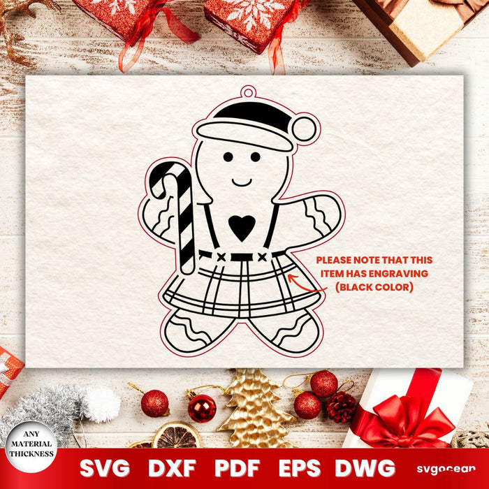 Gingerbread Man Christmas Ornaments - Svg Ocean