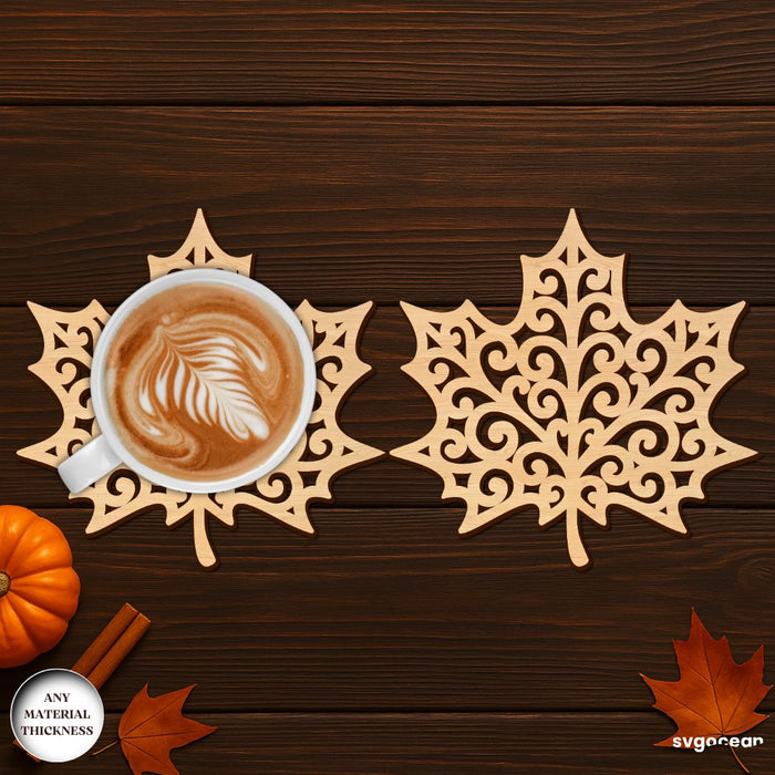 Autumn Leaves Coasters SVG Bundle - SvgOcean