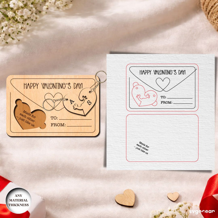 Valentine's Day Couple Keychains SVG Bundle - Svg OCean