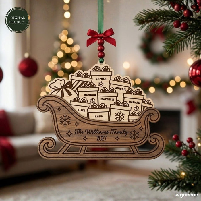 Santa Sleigh Ornaments SVG Bundle - Svg Ocean