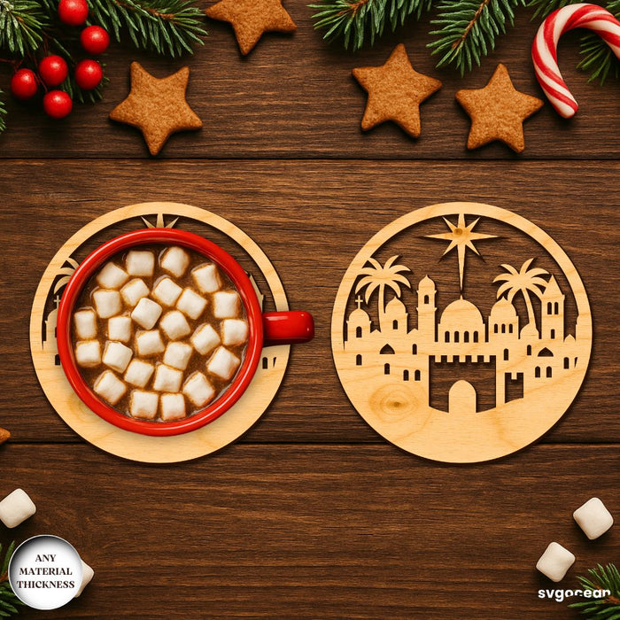 Nativity Coffee Coasters SVG Bundle - Svg Ocean